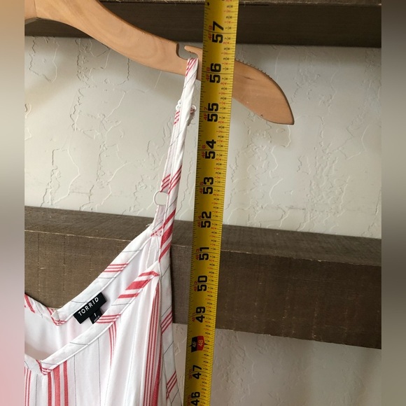 Torrid|White & red nautical striped tiered ruffle maxi dress, sleeveless•••1X - Picture 11 of 12